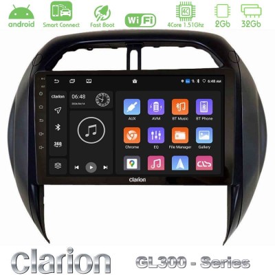 Clarion GL300 Series 4Core Android ClarionOS 2+32GB Toyota RAV4 2001-2005 (Auto A/C) Navigation Multimedia Tablet 9" Με Carplay 