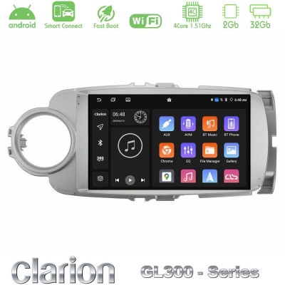 Clarion GL300 Series 4Core Android ClarionOS 2+32GB Toyota Yaris Navigation Multimedia Tablet 9" Με Carplay & Android Auto