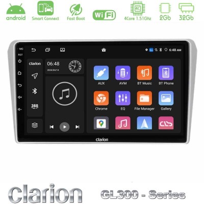 Clarion GL300 Series 4Core Android ClarionOS 2+32GB Toyota Avensis T25 02/2003–2008 Navigation Multimedia Tablet 9" Με Carplay &