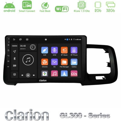Clarion GL300 Series 4Core Android ClarionOS 2+32GB Volvo S60 2010-2018 Navigation Multimedia Tablet 9" Με Carplay & Android Aut
