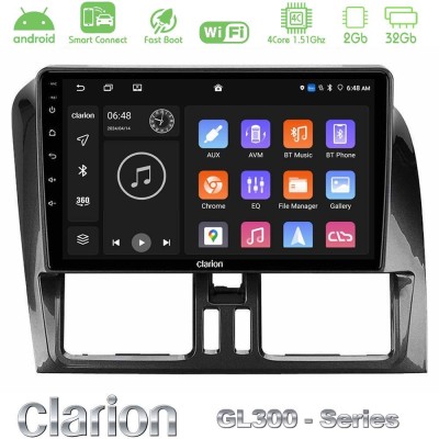 Clarion GL300 Series 4Core Android ClarionOS 2+32GB Volvo XC60 2009-2012 Navigation Multimedia Tablet 9" Με Carplay & Android Au