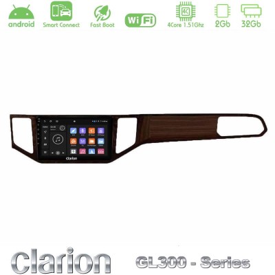 Clarion GL300 Series 4Core Android ClarionOS 2+32GB VW Sportsvan 2014-2020 Navigation Multimedia Tablet 9" (Ξύλινη απόχρωση) Με 