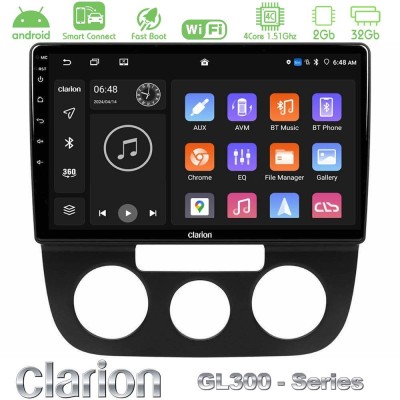 Clarion GL300 Series 4Core Android ClarionOS 2+32GB VW Jetta Navigation Multimedia Tablet 10" Με Carplay & Android Auto