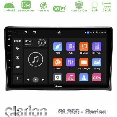 Clarion GL300 Series 4Core Android ClarionOS 2+32GB VW Transporter 2003-2015 Navigation Multimedia Tablet 9" Με Carplay & Androi