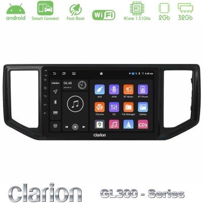 Clarion GL300 Series 4Core Android ClarionOS 2+32GB VW Amarok 2017-2022 Navigation Multimedia Tablet 9" Με Carplay & Android Aut