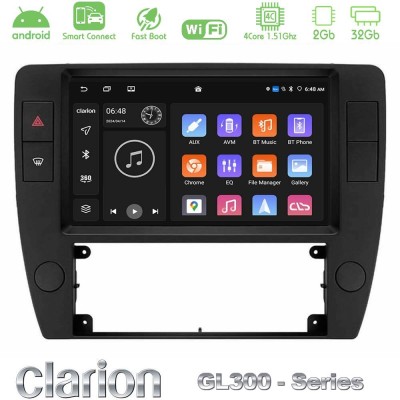 Clarion GL300 Series 4Core Android ClarionOS 2+32GB VW Passat B5 2001-2005 Navigation Multimedia Tablet 9" Με Carplay & Android 