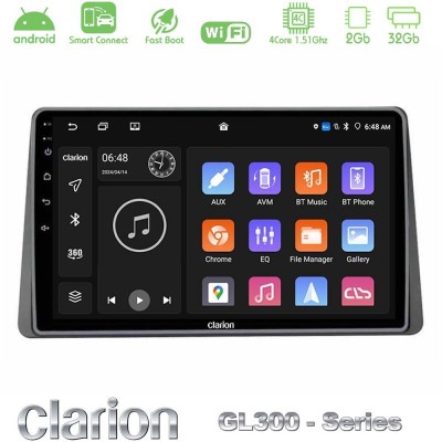 Clarion GL300 Series Renault Arkana 2019- 4Core Android ClarionOS 2+32GB Navigation Multimedia Tablet 10" Με Carplay & Android A