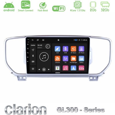 Clarion GL300 Series 4Core Android ClarionOS 2+32GB Kia Sportage 2016-2018 Navigation Multimedia Tablet 9" Με Carplay & Android 