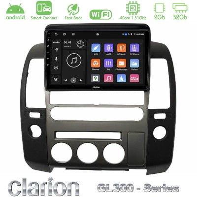 Clarion GL300 Series 4Core Android ClarionOS 2+32GB Nissan Navara D40 2006-2012 (με εργ.οθόνη) Navigation Multimedia Tablet 9" Μ
