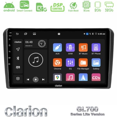 Clarion GL700 Lite Series 8Core Android ClarionOS 2+32GB Audi A3 8P Navigation Multimedia Tablet 9" Με Carplay & Android Auto
