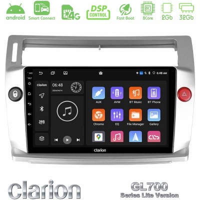 Clarion GL700 Lite Series 8Core Android ClarionOS 2+32GB Citroen C4 2004-2010 Navigation Multimedia Tablet 9" Με Carplay & Andro