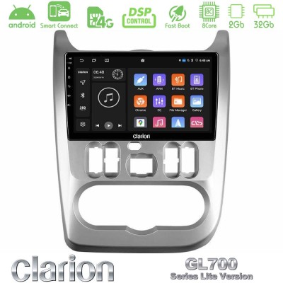 Clarion GL700 Lite Series 8Core Android ClarionOS 2+32GB Dacia Duster/Sandero/Logan Navigation Multimedia Tablet 9" Με Carplay &
