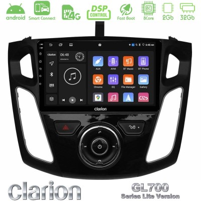 Clarion GL700 Lite Series 8Core Android ClarionOS 2+32GB Ford Focus 2012-2018 Navigation Multimedia Tablet 9" Με Carplay & Andro