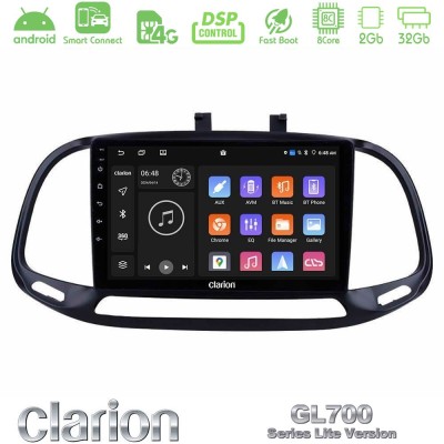 Clarion GL700 Lite Series 8Core Android ClarionOS 2+32GB Fiat Doblo 2015-2022 Navigation Multimedia Tablet 9" Με Carplay & Andro
