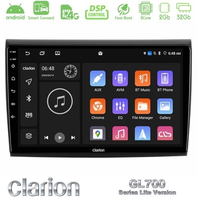 Clarion GL700 Lite Series 8Core Android ClarionOS 2+32GB Fiat Bravo Navigation Multimedia Tablet 9" Με Carplay & Android Auto