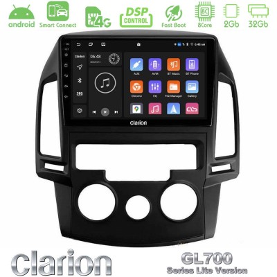Clarion GL700 Lite Series 8Core Android ClarionOS 2+32GB Hyundai i30 2007-2012 Manual A/C Navigation Multimedia Tablet 9" Με Car