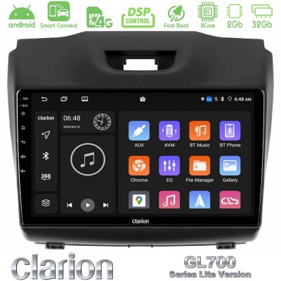 Clarion GL700 Lite Series 8Core Android ClarionOS 2+32GB Isuzu D-MAX 2012-2019 Navigation Multimedia Tablet 9" Με Carplay & Andr