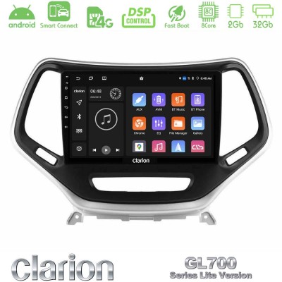 Clarion GL700 Lite Series 8Core Android ClarionOS 2+32GB Jeep Cherokee 2014-2019 Navigation Multimedia Tablet 9" (Ασημί Χρώμα) Μ
