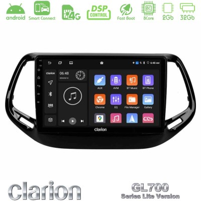 Clarion GL700 Lite Series 8Core Android ClarionOS 2+32GB Jeep Compass 2017 Navigation Multimedia Tablet 10" Με Carplay & Android
