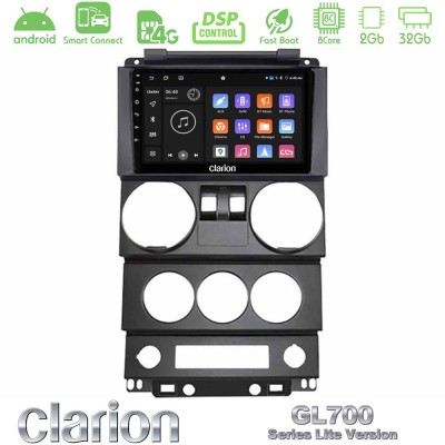 Clarion GL700 Lite Series 8Core Android ClarionOS 2+32GB Jeep Wrangler 2Door 2008-2010 Navigation Multimedia Tablet 9" Με Carpla