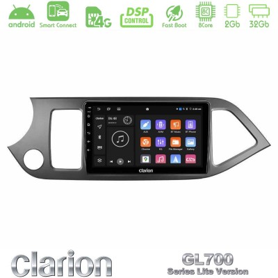 Clarion GL700 Lite Series 8Core Android ClarionOS 2+32GB Kia Picanto Navigation Multimedia Tablet 9" Με Carplay & Android Auto