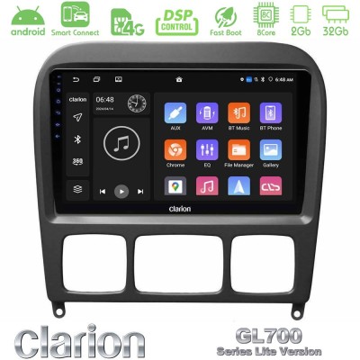 Clarion GL700 Lite Series 8Core Android ClarionOS 2+32GB Mercedes S Class 1999-2004 (W220) Navigation Multimedia Tablet 9" Με Ca