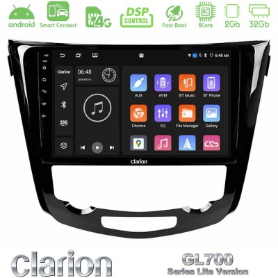 Clarion GL700 Lite Series 8Core Android ClarionOS 2+32GB Nissan Qashqai J11 (AUTO A/C) Navigation Multimedia Tablet 10" Με Carpl