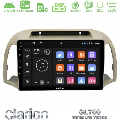 Clarion GL700 Lite Series 8Core Android ClarionOS 2+32GB Nissan Micra K12 2002-2010 Navigation Multimedia Tablet 9" Με Carplay &