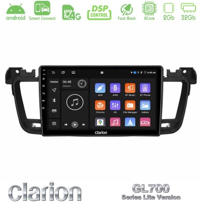 Clarion GL700 Lite Series 8Core Android ClarionOS 2+32GB Peugeot 508 2010-2018 Navigation Multimedia Tablet 9" Με Carplay & Andr