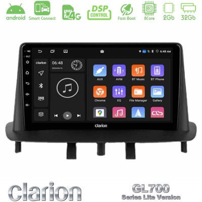 Clarion GL700 Lite Series 8Core Android ClarionOS 2+32GB Renault Megane 3 2009-2015 Navigation Multimedia Tablet 9" Με Carplay &