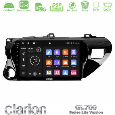 Clarion GL700 Lite Series 8Core Android ClarionOS 2+32GB Toyota Hilux 2017-2021 Navigation Multimedia Tablet 10" Με Carplay & An