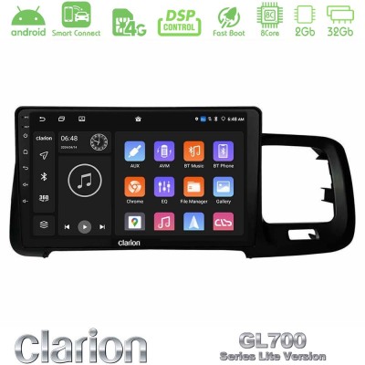 Clarion GL700 Lite Series 8Core Android ClarionOS 2+32GB Volvo S60 2010-2018 Navigation Multimedia Tablet 9" Με Carplay & Androi