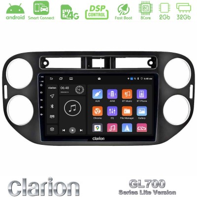 Clarion GL700 Lite Series 8Core Android ClarionOS 2+32GB VW Tiguan Navigation Multimedia Tablet 9" (23mm alarm button) Με Carpla