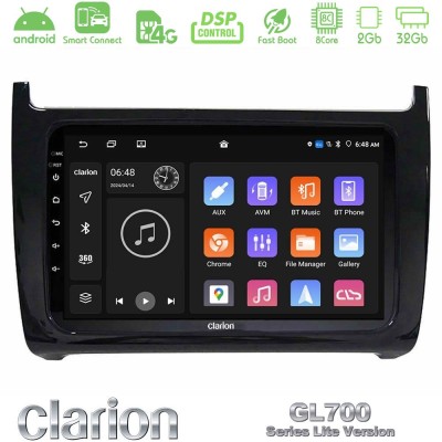 Clarion GL700 Lite Series 8Core Android ClarionOS 2+32GB Vw Polo 2009-2014 Navigation Multimedia Tablet 9" Με Carplay & Android 