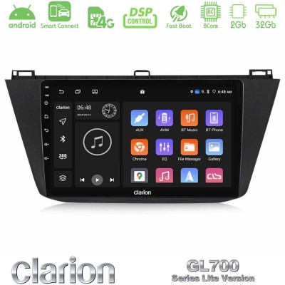 Clarion GL700 Lite Series Vw Tiguan 2016-2022 8Core Android ClarionOS 2+32GB Navigation Multimedia Tablet 10" Με Carplay & Andro