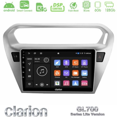 Clarion GL700 Lite Series 8Core Android ClarionOS 6+128GB Citroen C-Elysee / Peugeot 301 Navigation Multimedia Tablet 9" Με Carp