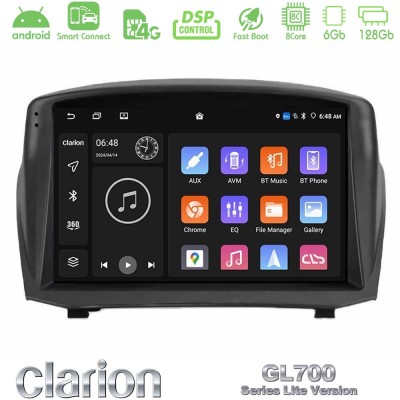 Clarion GL700 Lite Series 8Core Android ClarionOS 6+128GB Ford Fiesta 2008-2016 Navigation Multimedia Tablet 9" (Oem Style) Με C
