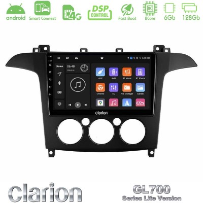 Clarion GL700 Lite Series 8Core Android ClarionOS 6+128GB Ford S-Max 2006-2008 (manual A/C) Navigation Multimedia Tablet 9" Με C