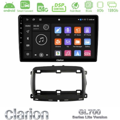 Clarion GL700 Lite Series 8Core Android ClarionOS 6+128GB Fiat 500 2016 Navigation Multimedia Tablet 9" Με Carplay & Android Aut