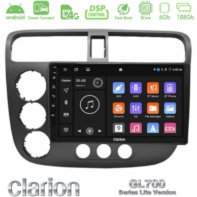 Clarion GL700 Lite Series 8Core Android ClarionOS 6+128GB Honda Civic 2001-2005 Navigation Multimedia Tablet 9" Με Carplay & And
