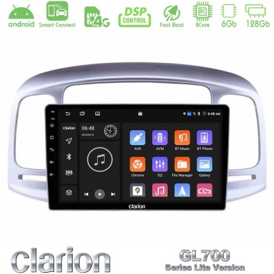 Clarion GL700 Lite Series 8Core Android ClarionOS 6+128GB Hyundai Accent 2006-2011 Navigation Multimedia Tablet 9" Με Carplay & 