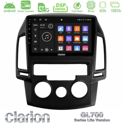 Clarion GL700 Lite Series 8Core Android ClarionOS 6+128GB Hyundai i30 2007-2012 Manual A/C Navigation Multimedia Tablet 9" Με Ca