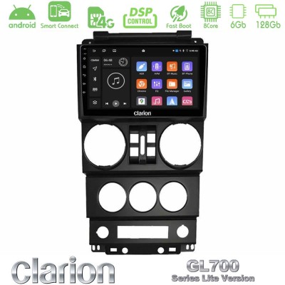 Clarion GL700 Lite Series 8Core Android ClarionOS 6+128GB Jeep Wrangler 2008-2010 Navigation Multimedia Tablet 9" Με Carplay & A