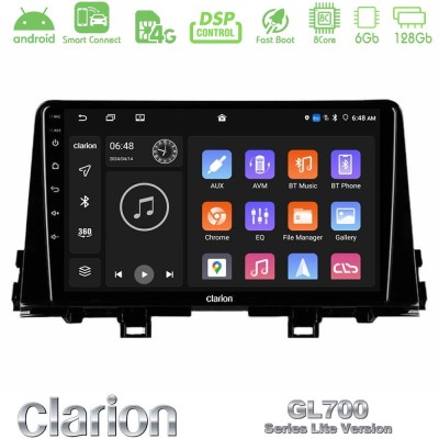 Clarion GL700 Lite Series 8Core Android ClarionOS 6+128GB Kia Picanto 2017-2021 Navigation Multimedia Tablet 9" Με Carplay & And