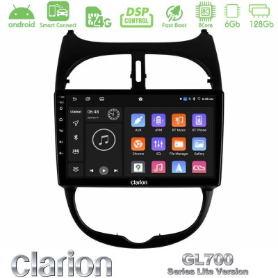 Clarion GL700 Lite Series 8Core Android ClarionOS 6+128GB Peugeot 206 Navigation Multimedia Tablet 9" Με Carplay & Android Auto