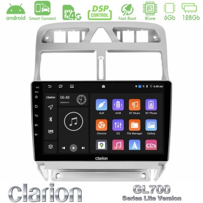 Clarion GL700 Lite Series 8Core Android ClarionOS 6+128GB Peugeot 307 2002-2008 Navigation Multimedia Tablet 9" Με Carplay & And