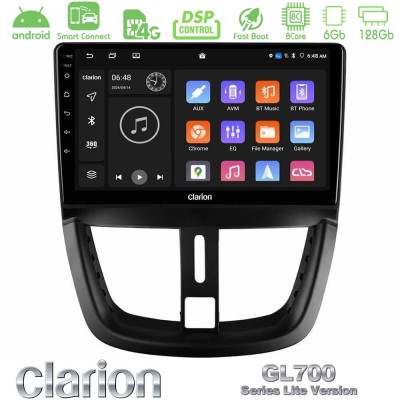 Clarion GL700 Lite Series 8Core Android ClarionOS 6+128GB Peugeot 207 Navigation Multimedia Tablet 9" Με Carplay & Android Auto