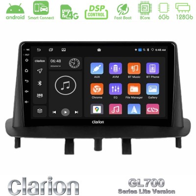 Clarion GL700 Lite Series 8Core Android ClarionOS 6+128GB Renault Megane 3 2009-2015 Navigation Multimedia Tablet 9" Με Carplay 