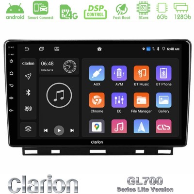 Clarion GL700 Lite Series 8Core Android ClarionOS 6+128GB Renault Clio 5 2020-2025 Navigation Multimedia Tablet 9" Με Carplay & 