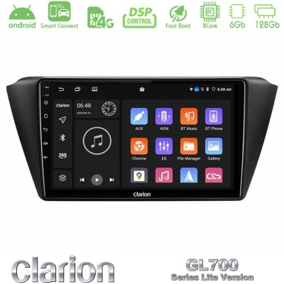 Clarion GL700 Lite Series 8Core Android ClarionOS 6+128GB Skoda Fabia 2015-2021 Navigation Multimedia Tablet 9" Με Carplay & And